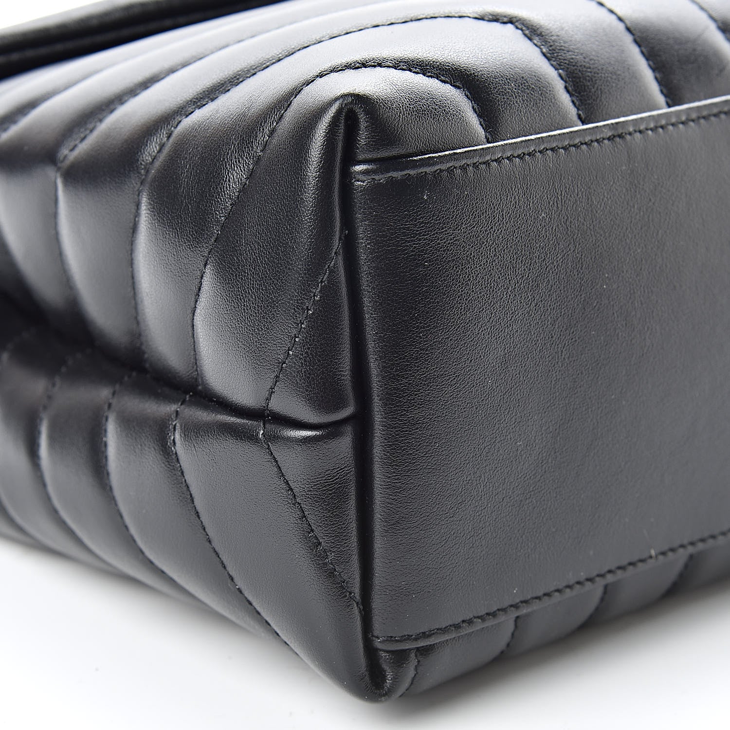 Saint Laurent Calfskin Y Quilted Monogram Medium Loulou Chain Satchel Black 10 of 11