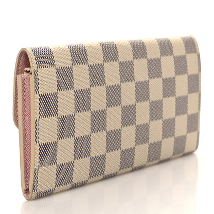 Louis Vuitton Damier Azur Emilie Wallet Rose Ballerine 3 of 7