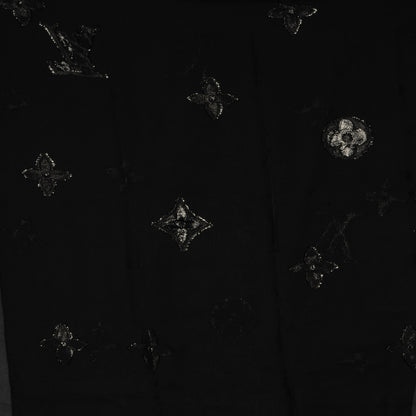 Louis Vuitton Silk Polyamide Glitter Monogram Stole Black 1 of 6