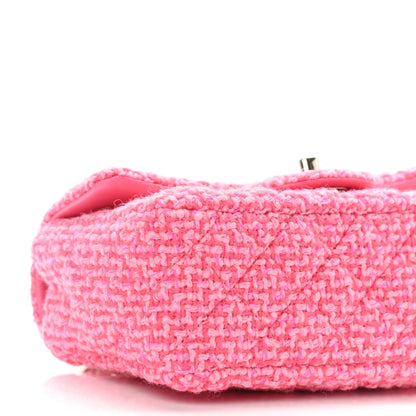 Chanel Wool Tweed Quilted Mini Rectangular Flap Dark Pink Fuchsia 9 of 11