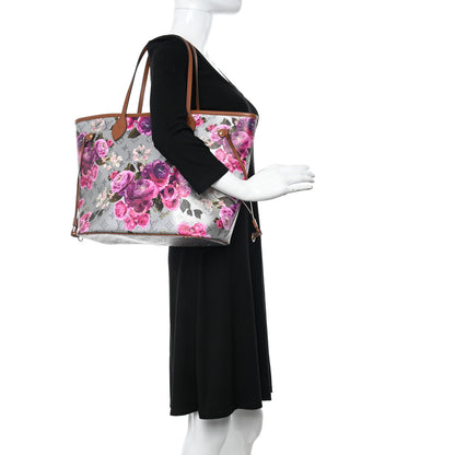 Louis Vuitton Metallic Monogram LV Garden Neverfull MM Silver 2 of 9