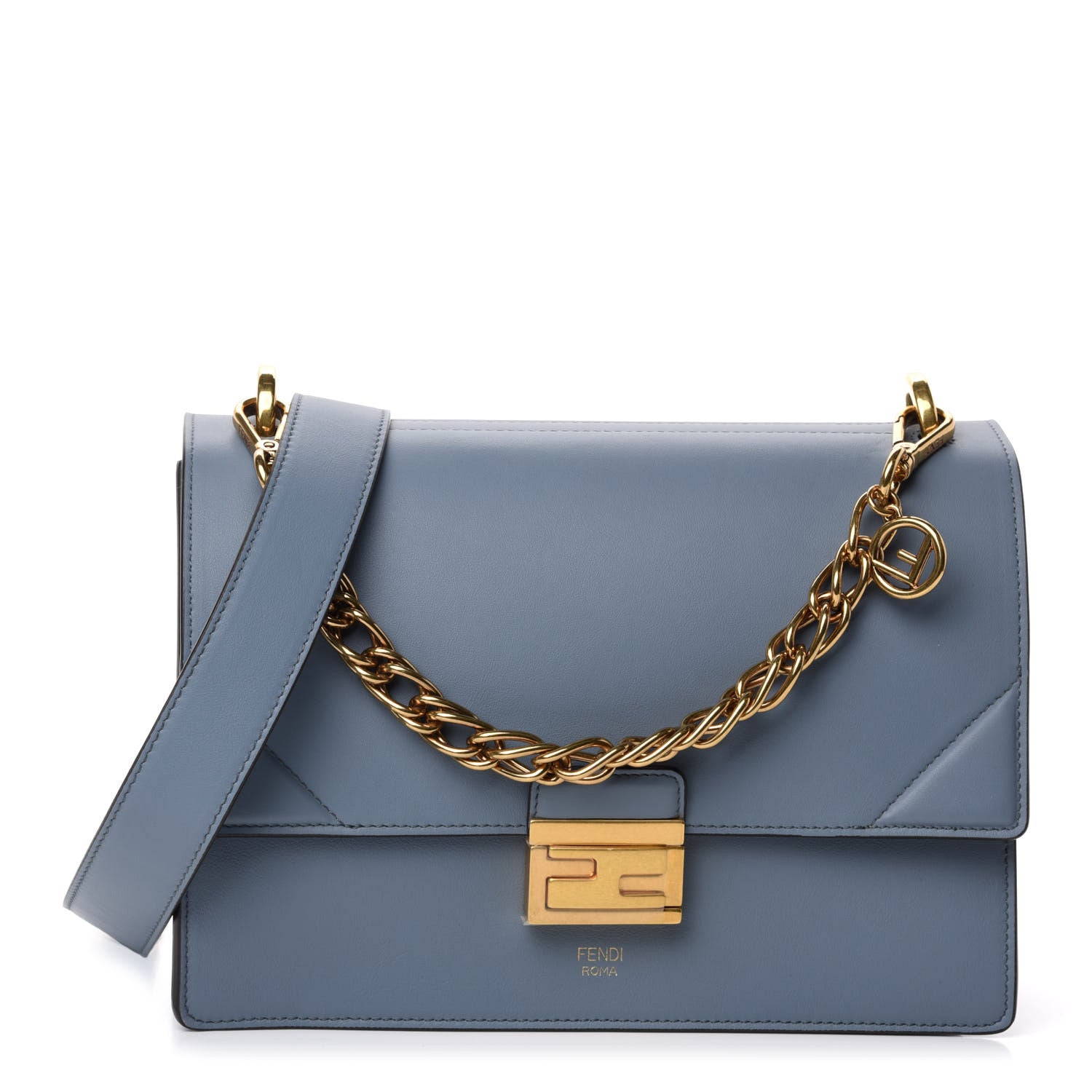 Fendi Vitello Grace Matte F is Fendi Kan U Shoulder Bag Azzurro Merlino 1 of 10