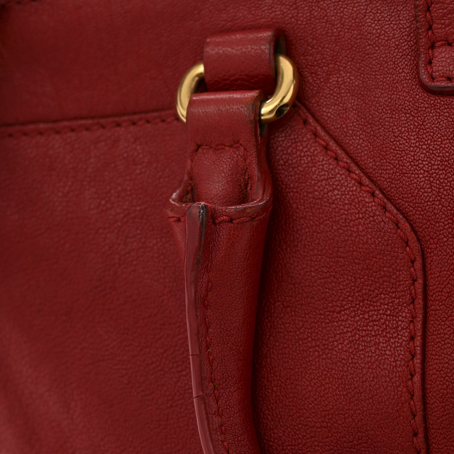 Saint Laurent Sheepskin Small Cabas ChYc  Red 13 of 13
