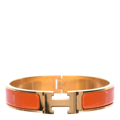Hermes Enamel Narrow Clic Clac H Bracelet PM Orange 1 of 6