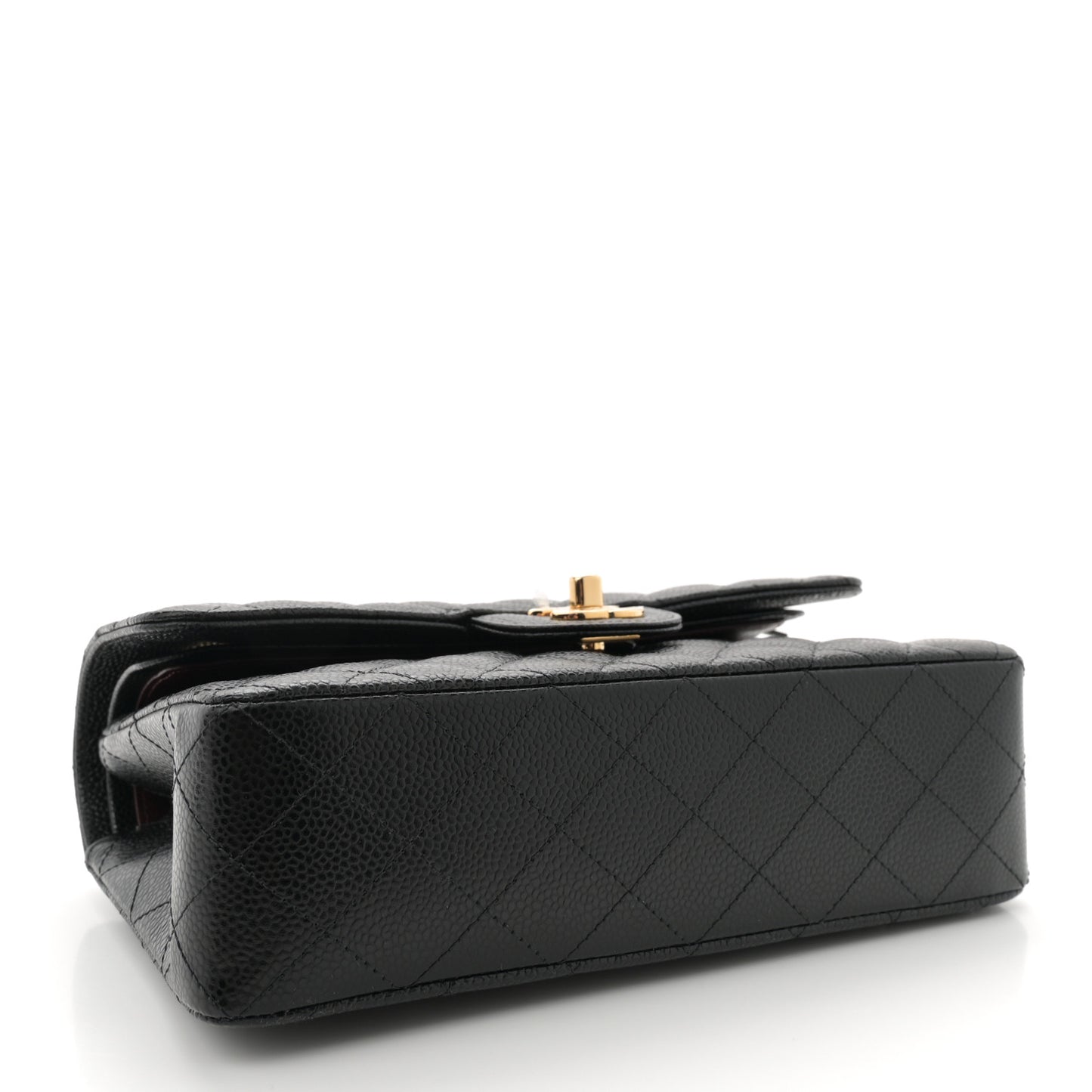 Caviar Quilted Small Double Flap Black