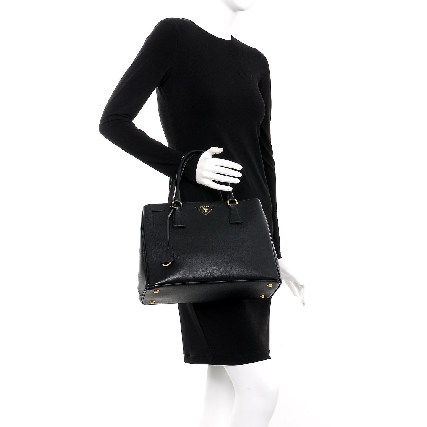 Saffiano Lux Medium Tote Nero Black