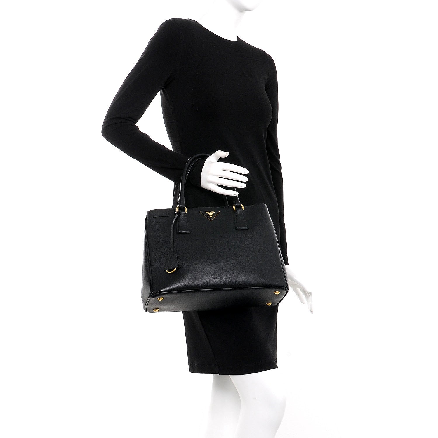 Prada Saffiano Lux Medium Tote Nero Black 3 of 9