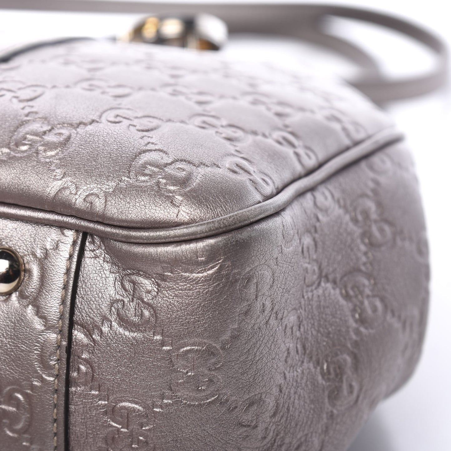 Metallic Guccissima Medium GG Twins Tote Mauve