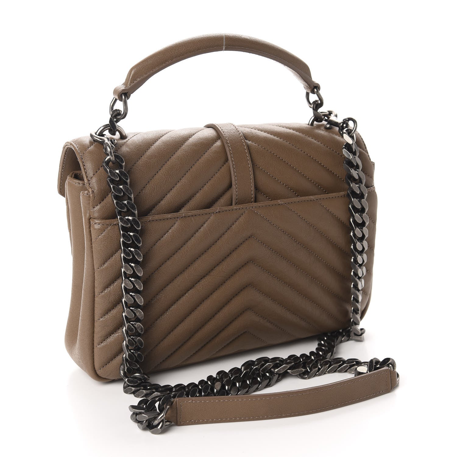 Saint Laurent Sheepskin Matelasse Chevron Monogram Medium College Bag Fard 4 of 12