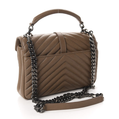 Saint Laurent Sheepskin Matelasse Chevron Monogram Medium College Bag Fard 4 of 12