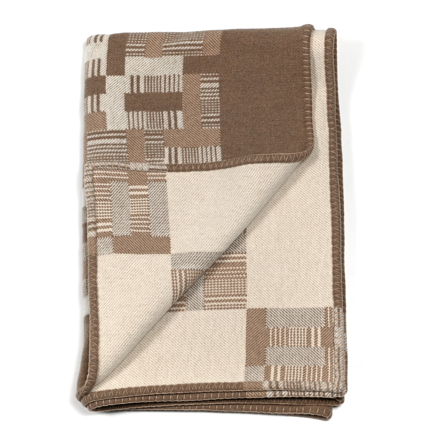 Wool Cashmere Avalon Paper Block Blanket Ecru Naturel