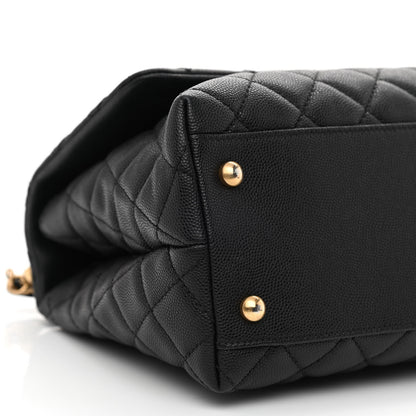 Chanel Caviar Lizard Quilted Small Coco Handle Flap Black 9 of 11