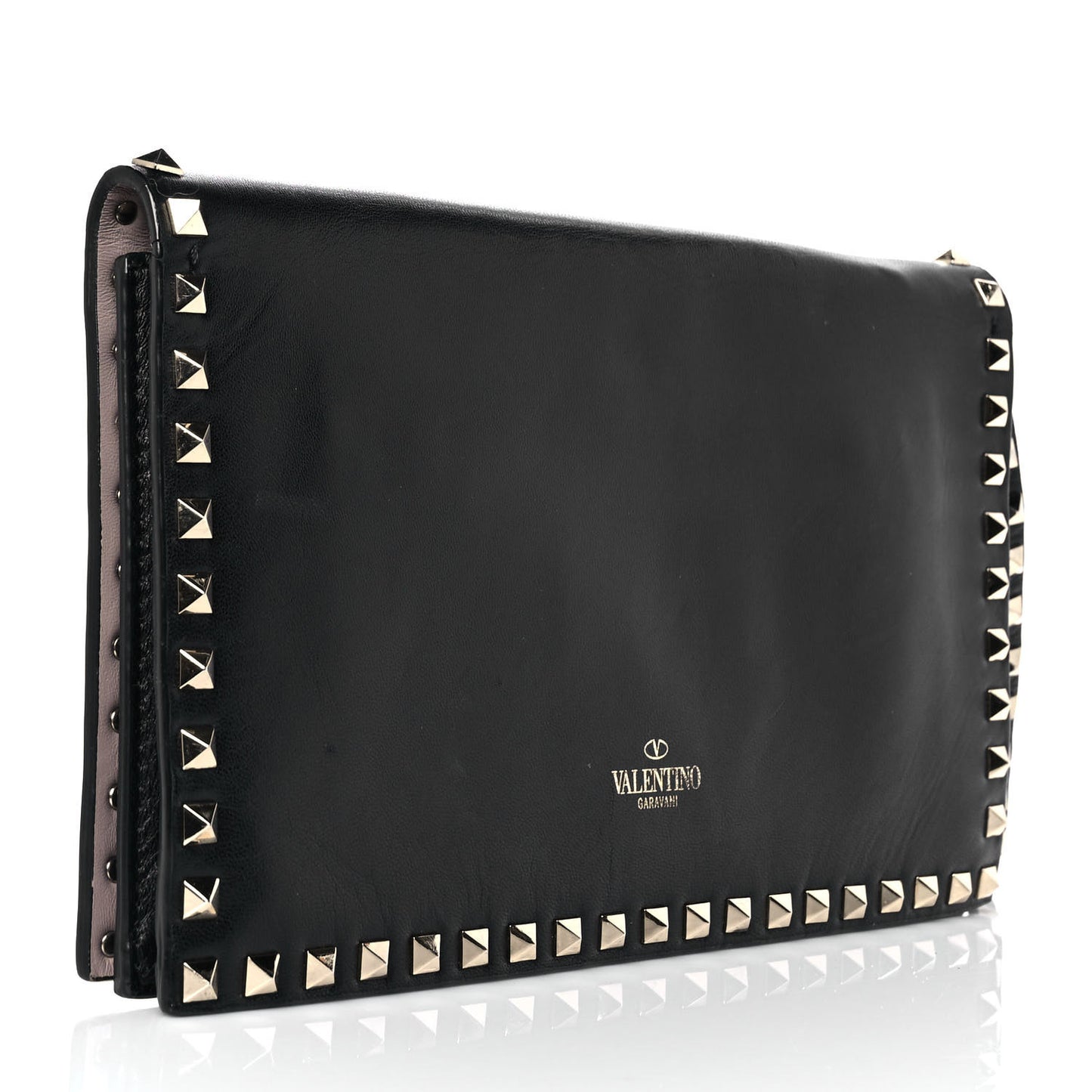 Nappa Rockstud Wristlet Clutch Black