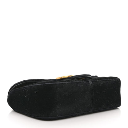 Gucci Velvet Matelasse Mini GG Marmont Shoulder Bag Black 4 of 11