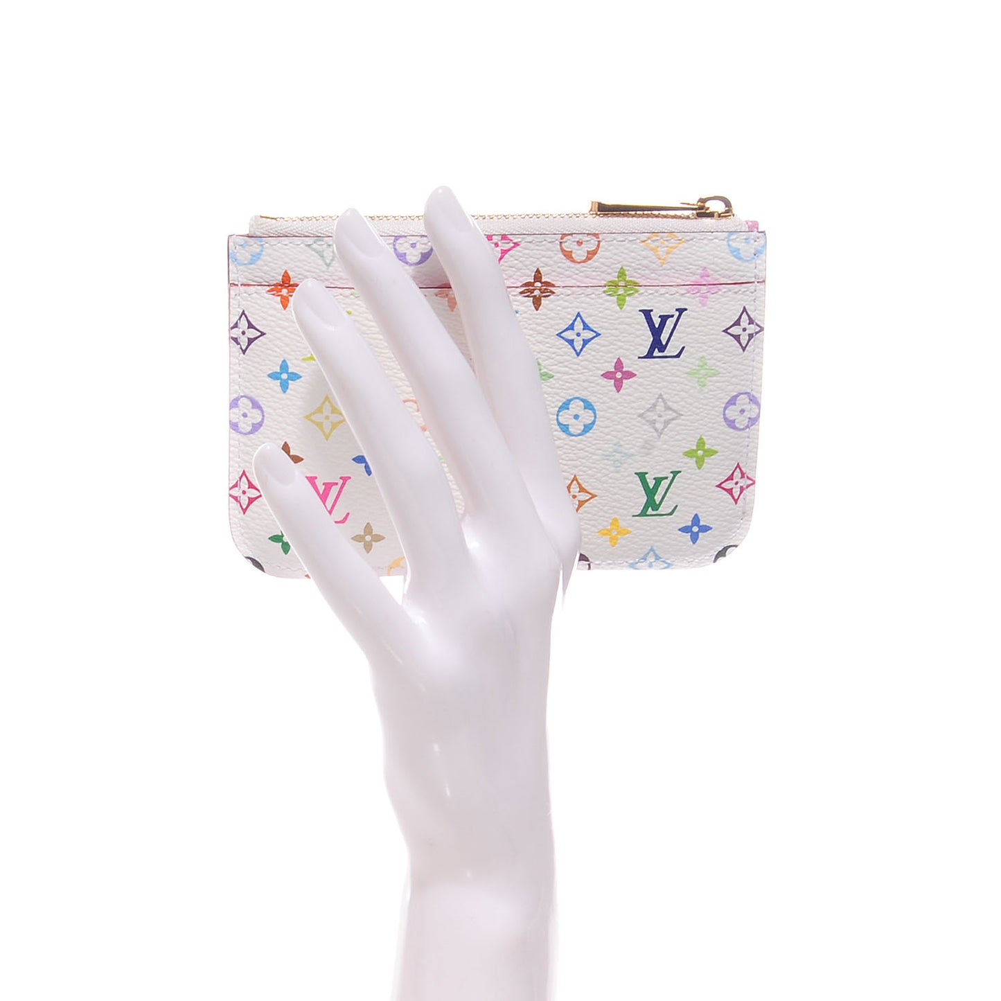 Monogram Multicolor Key Pouch White Litchi