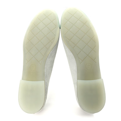 Chanel Suede Cap Toe CC Ballerina Flats 36 Light Green 6 of 10