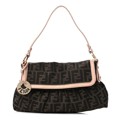 Fendi Zucca Cuoio Lucido Small Chef Shoulder Bag Tobacco Bois de Rose 1 of 12