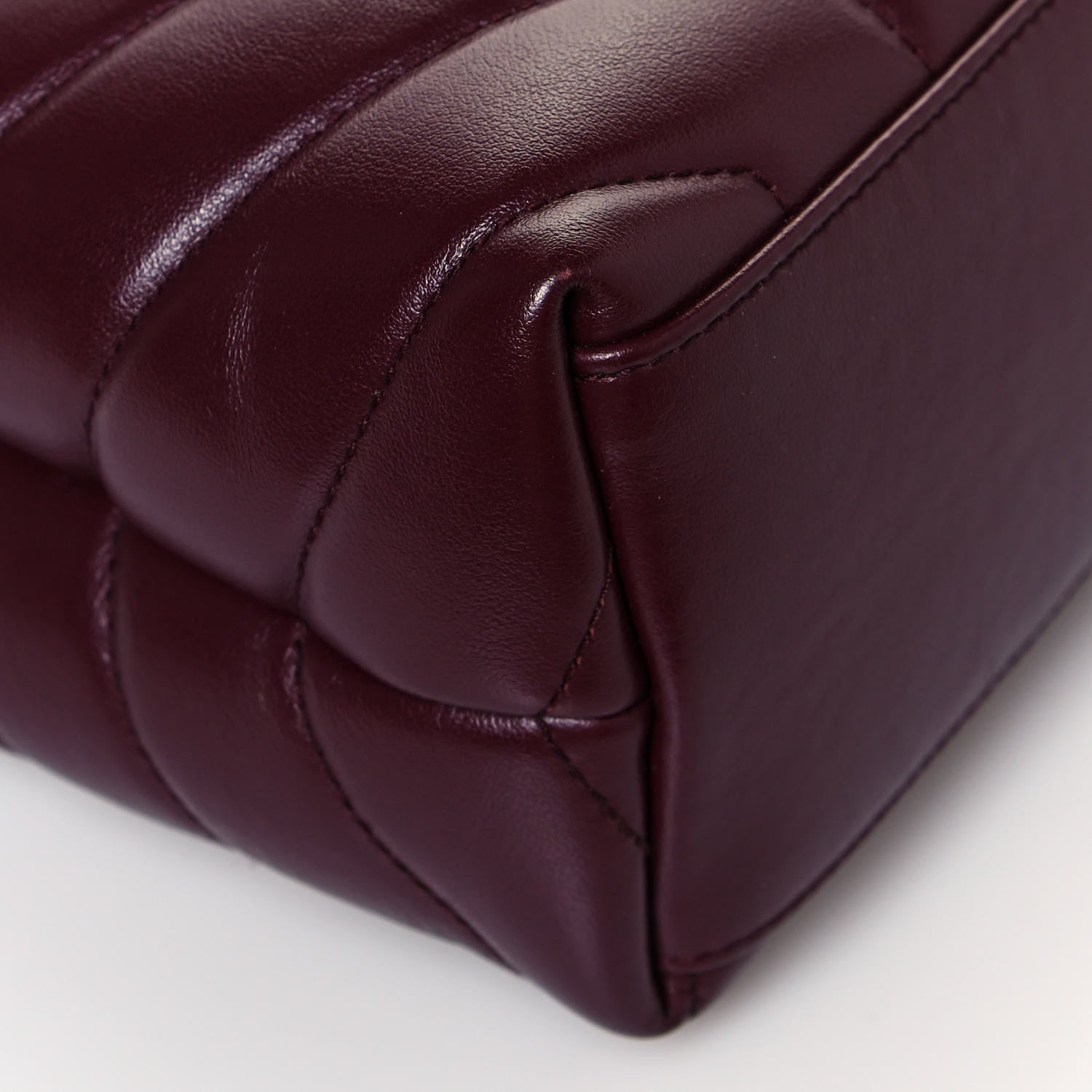 Saint Laurent Calfskin Y Quilted Monogram Small Loulou Chain Satchel Dark Legion Red 8 of 16