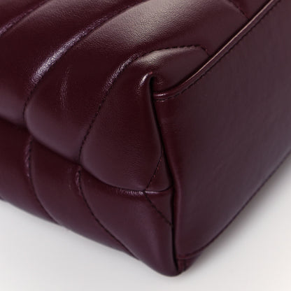 Saint Laurent Calfskin Y Quilted Monogram Small Loulou Chain Satchel Dark Legion Red 8 of 16