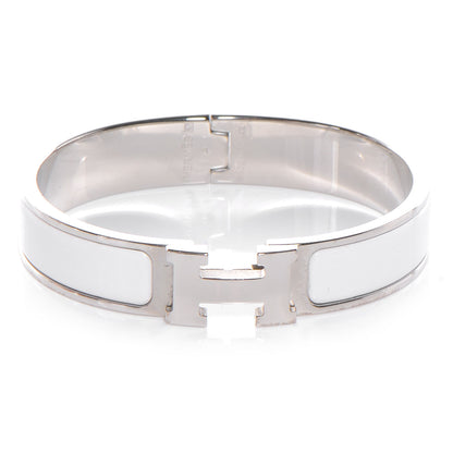Hermes Enamel Narrow Clic Clac H Bracelet PM White 1 of 5