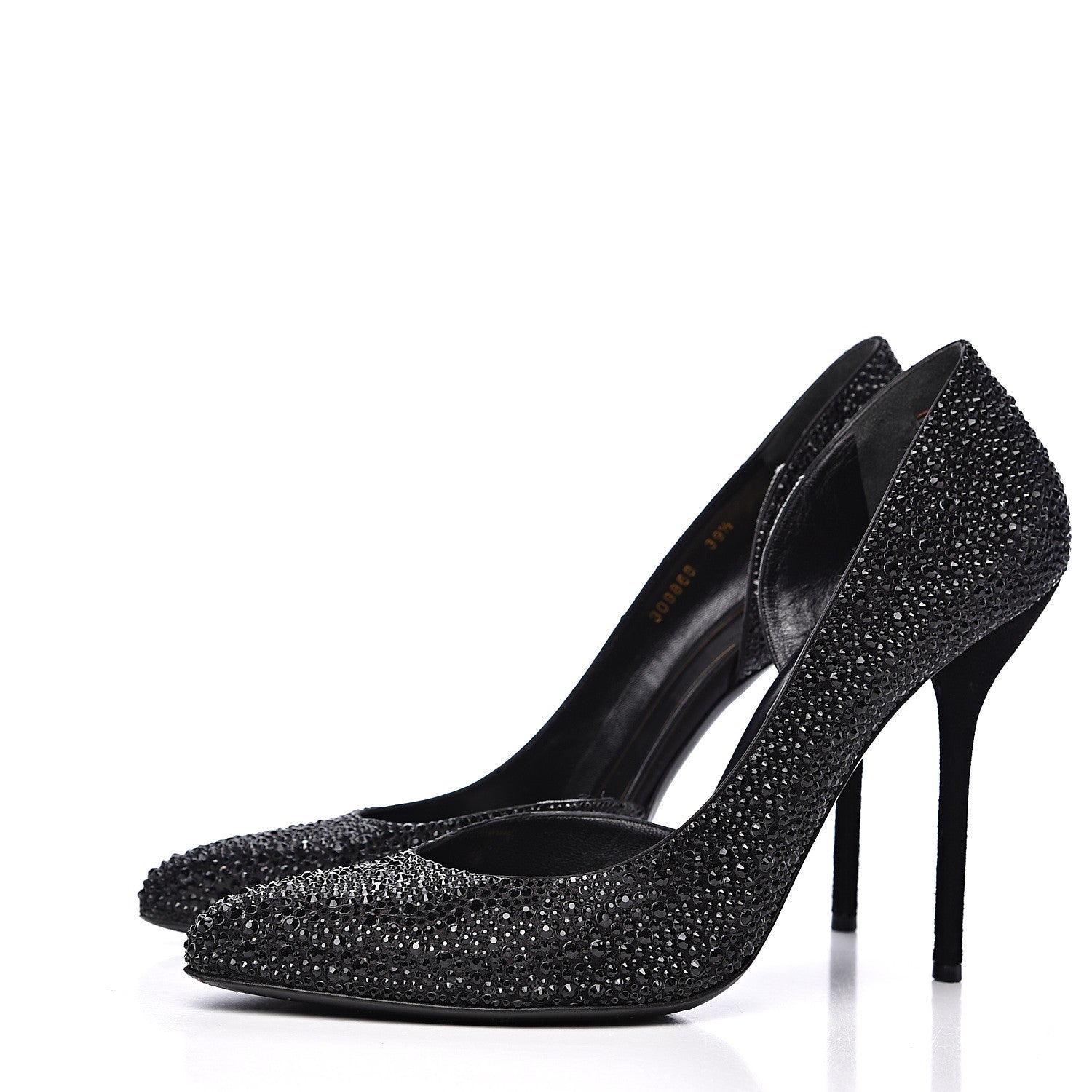 Gucci Satin Crystal Pumps 39.5 Black 3 of 10