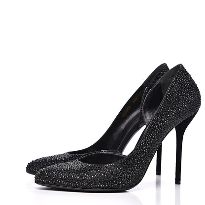 Gucci Satin Crystal Pumps 39.5 Black 3 of 10