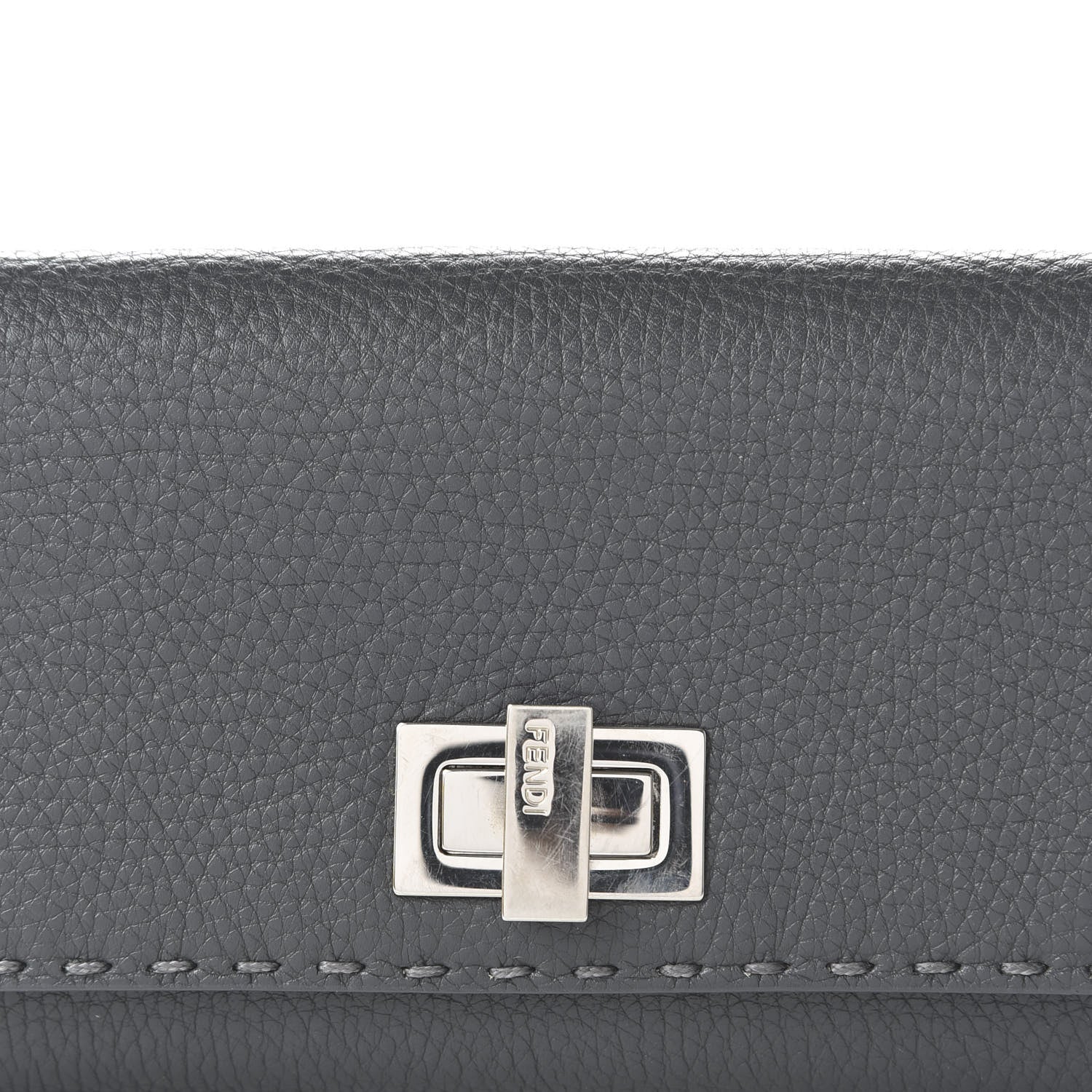 Fendi Cuoio Romano Selleria Peekaboo Continental Wallet Asfalto 20 of 22