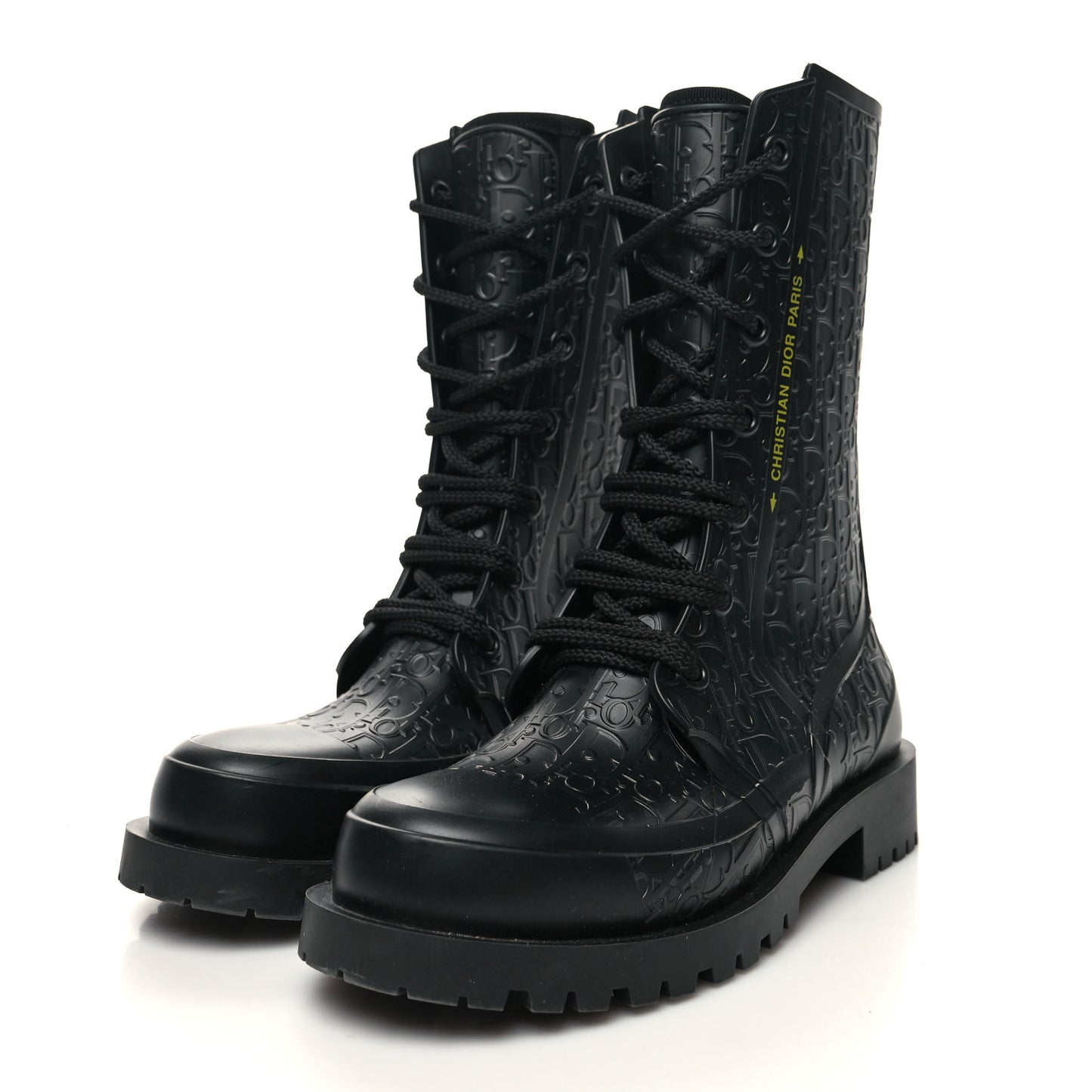 Oblique Rubber Diorcamp Boots 36 Black