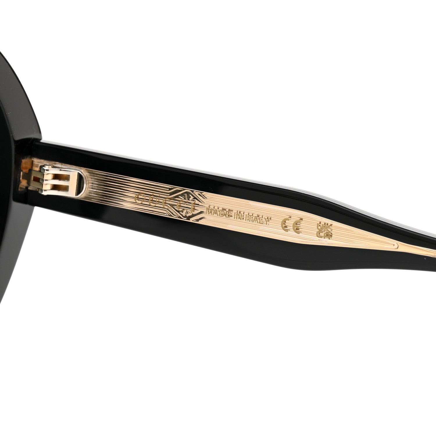 Gucci Acetate Round Sunglasses GG1081S Black 5 of 7