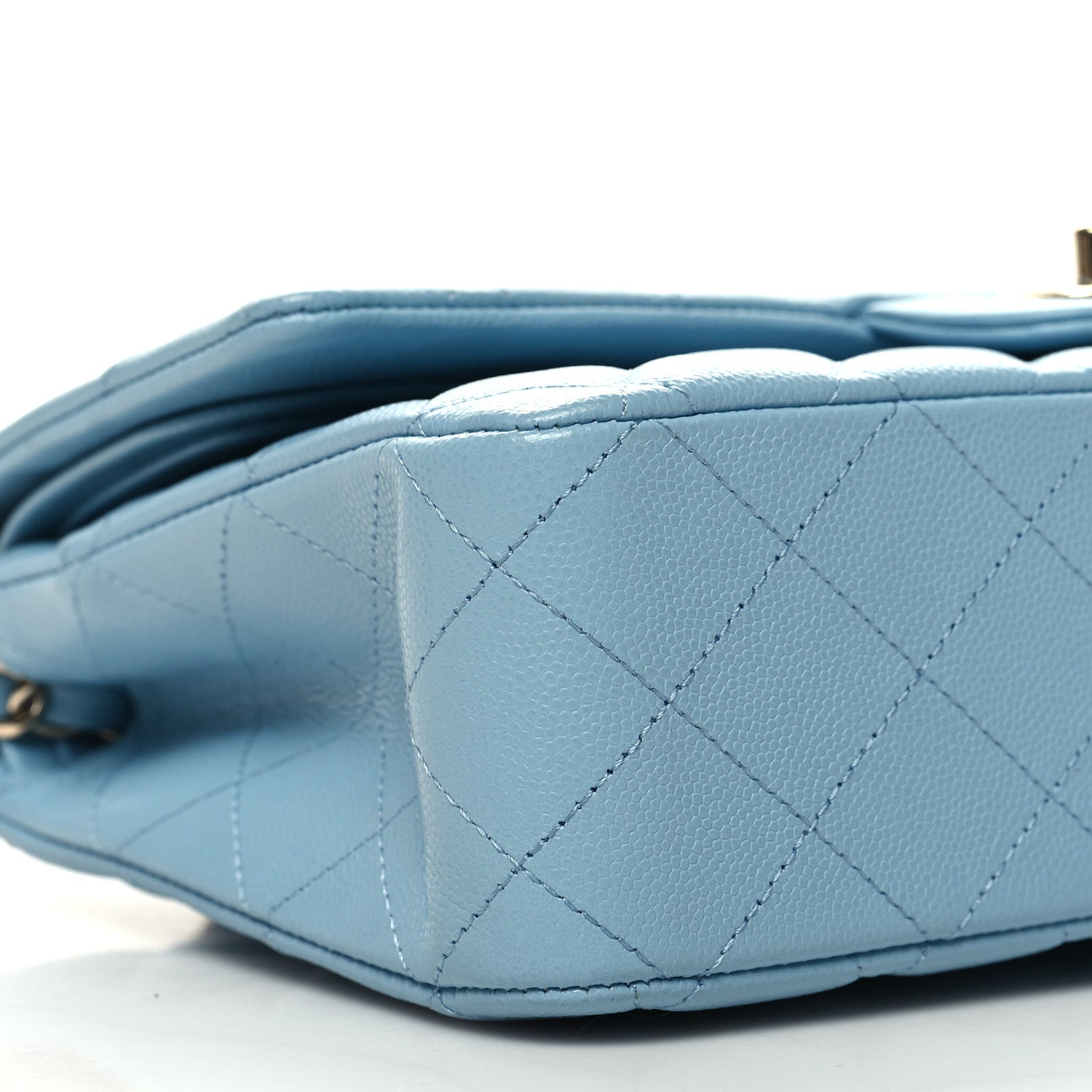 Chanel Caviar Quilted Medium Double Flap Light Blue 9 of 10