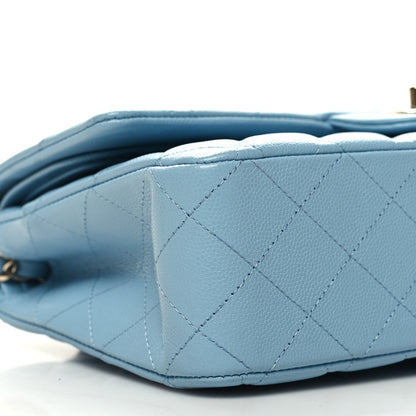 Chanel Caviar Quilted Medium Double Flap Light Blue 9 of 10