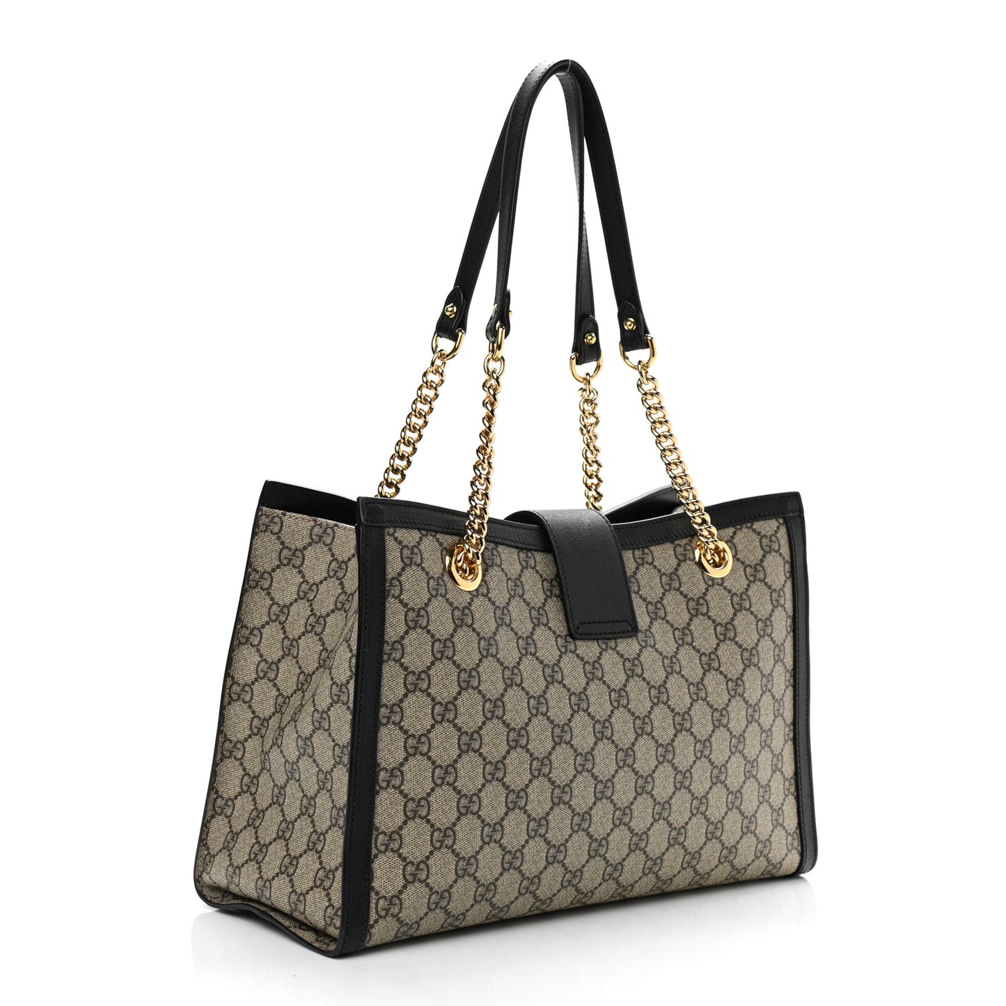 GG Supreme Monogram Medium Padlock Tote Black