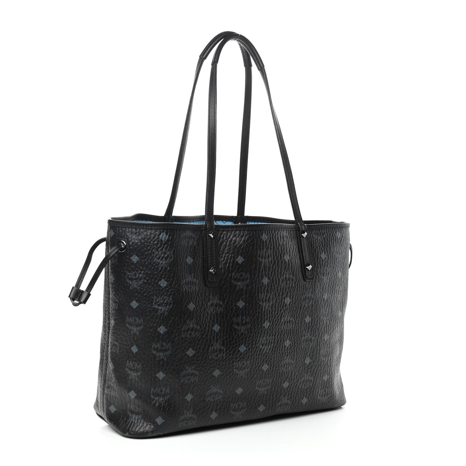 MCM Visetos Medium Project Reversible Shopper Tote Black 4 of 10
