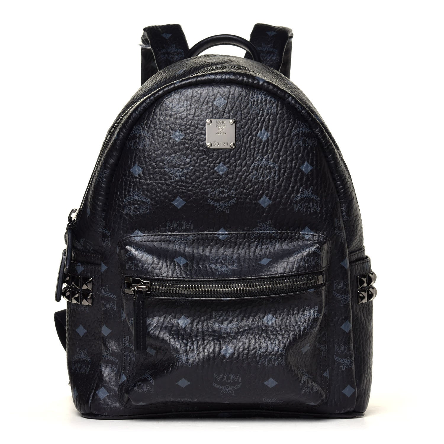 MCM Visetos Small Side Stud Stark Backpack Black 1 of 4