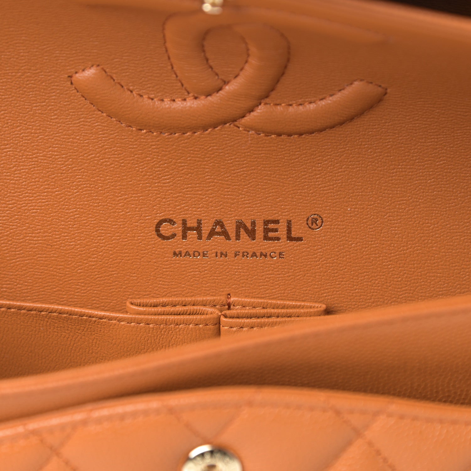 Chanel Caviar Quilted Medium Double Flap Light Brown 6 of 11
