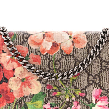 Gucci GG Supreme Monogram Blooms Chain Wallet Beige Multicolor Dry Rose 8 of 13