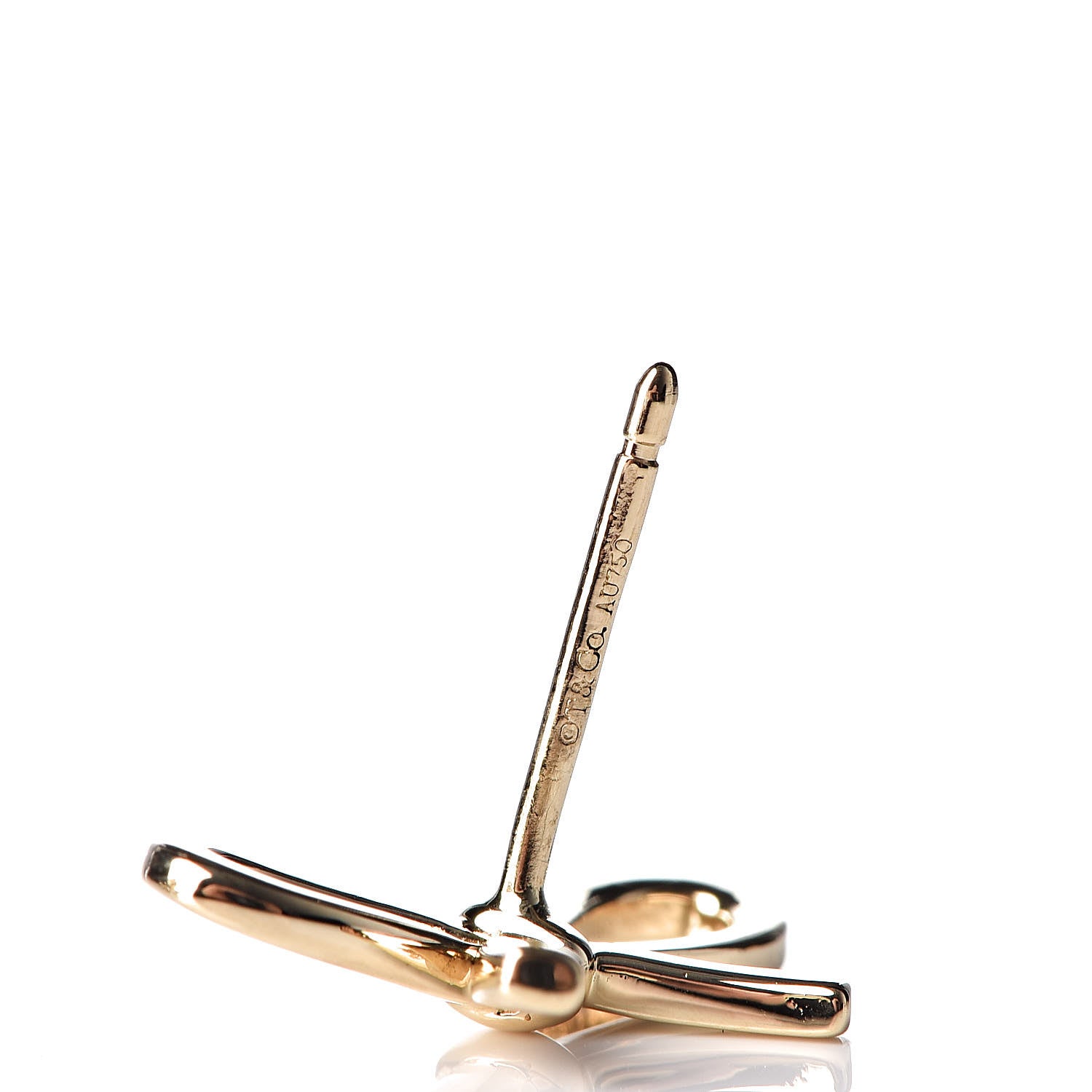 Tiffany 18K Yellow Gold Bow Earrings 4 of 5