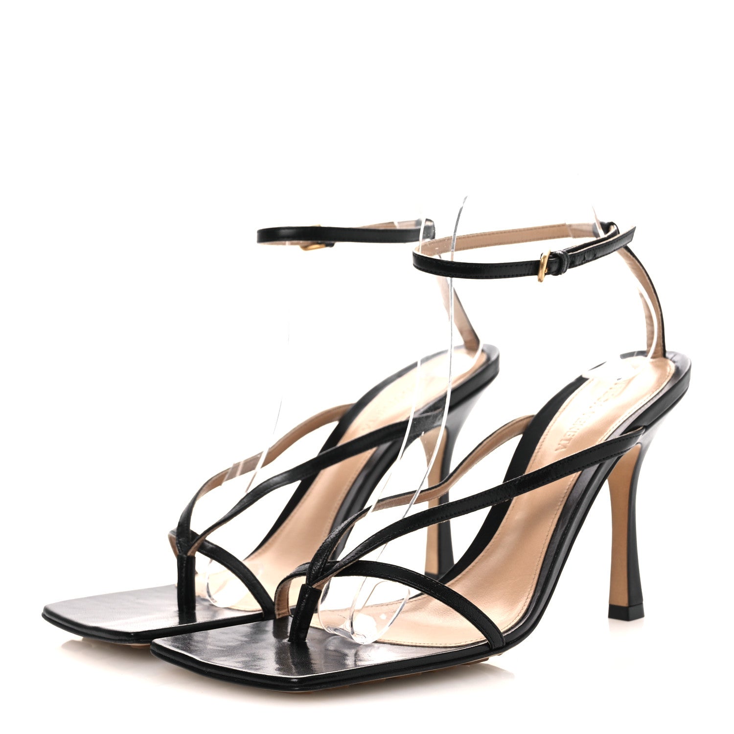 Bottega Veneta Nappa Stretch Multi Strap 90mm Sandals 39.5 Black 4 of 11
