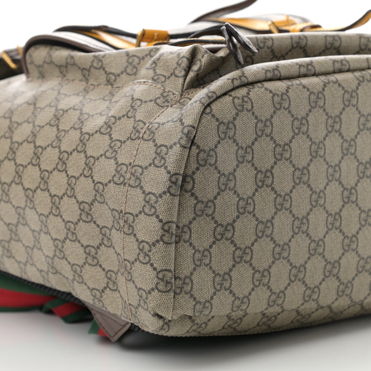 Soft GG Supreme Monogram Neo Vintage Double Buckle Backpack Beige New Acero Crop