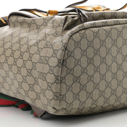 Gucci Soft GG Supreme Monogram Neo Vintage Double Buckle Backpack Beige New Acero Crop 9 of 10