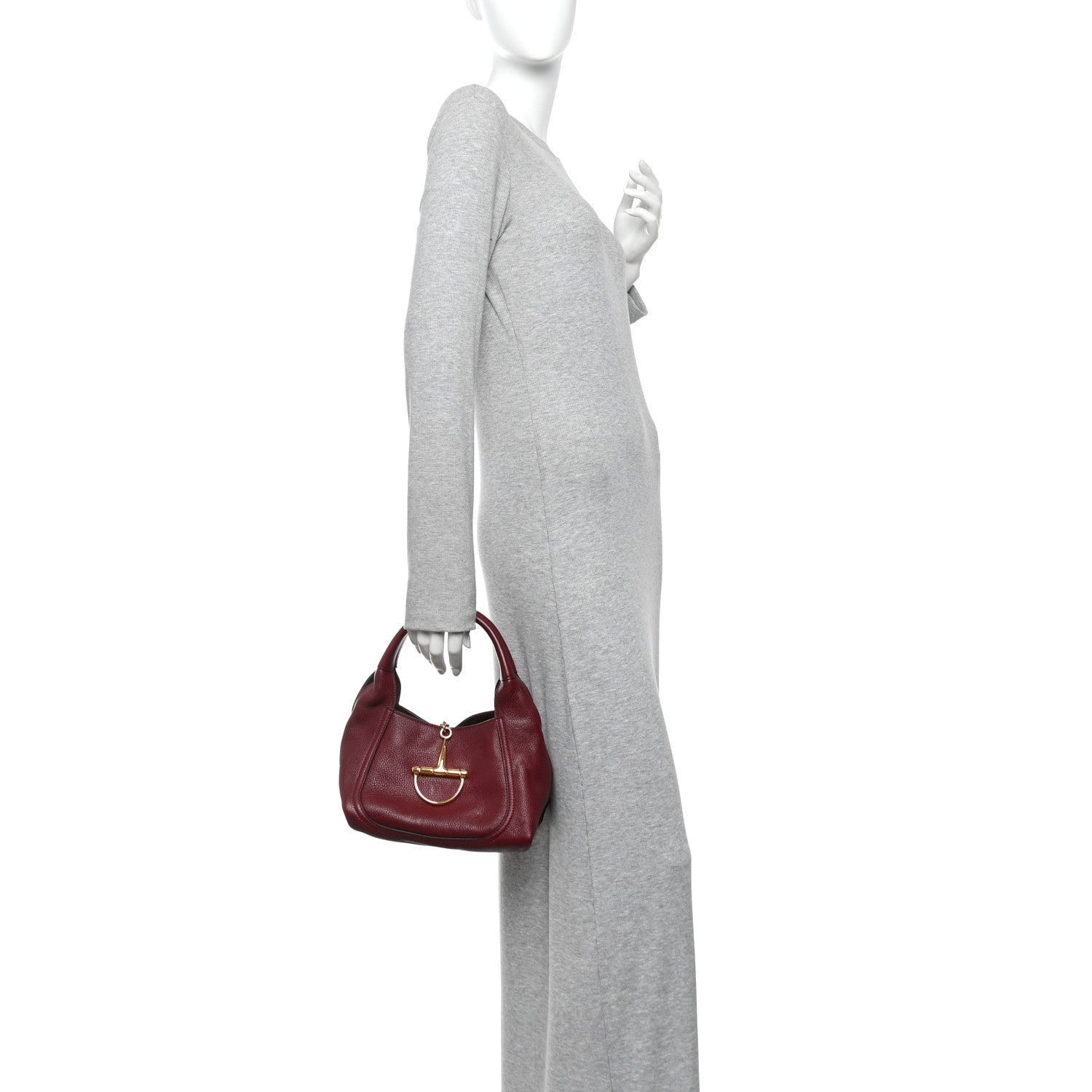 Gucci Grained Calfskin Softbit Medium Shoulder Bag Rosso Ancora 2 of 10