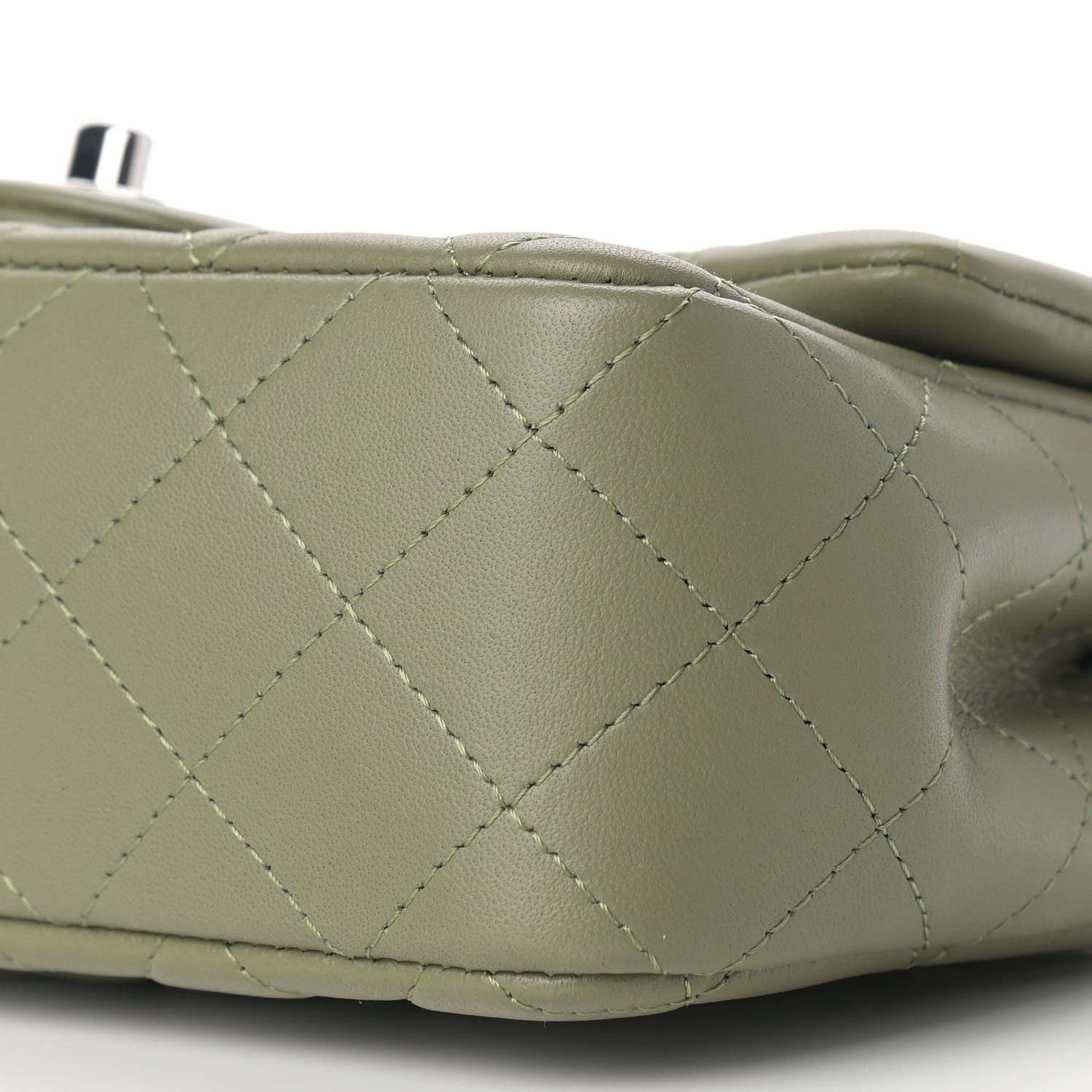 Chanel Lambskin Quilted Mini Rectangular Flap Green 7 of 9