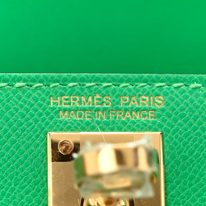 Hermes Madame Calfskin Mini Kelly Sellier 20 Vert Comics 6 of 11