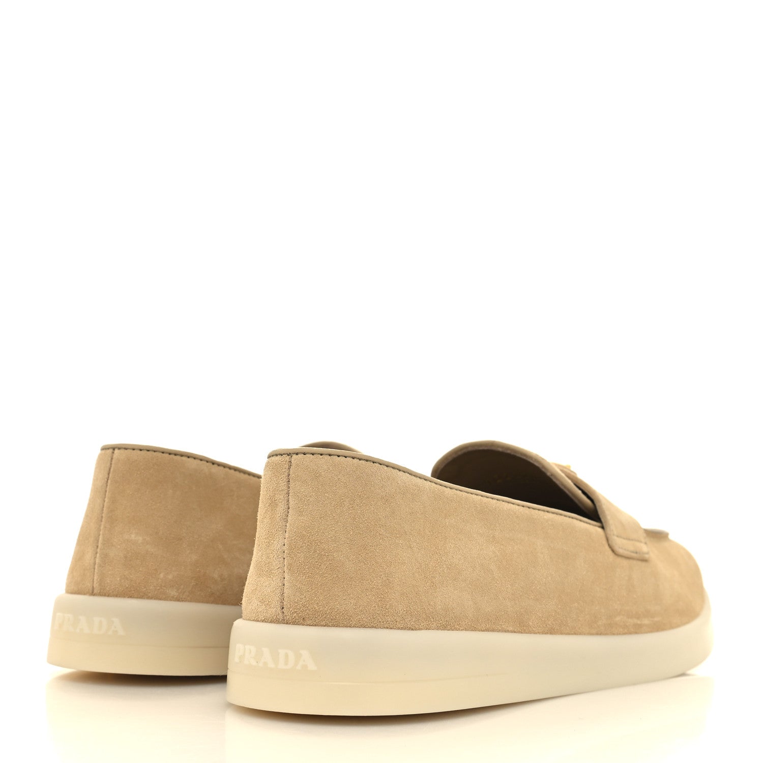 Prada Suede Saint Tropez Loafer 39 Ecru 4 of 9