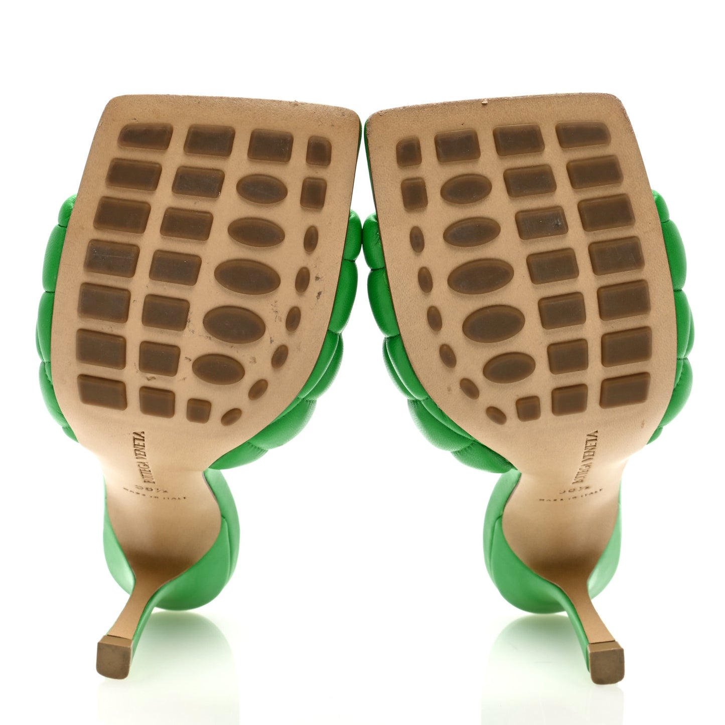 Nappa Matelasse Padded Mule Sandals 38.5 Parakeet