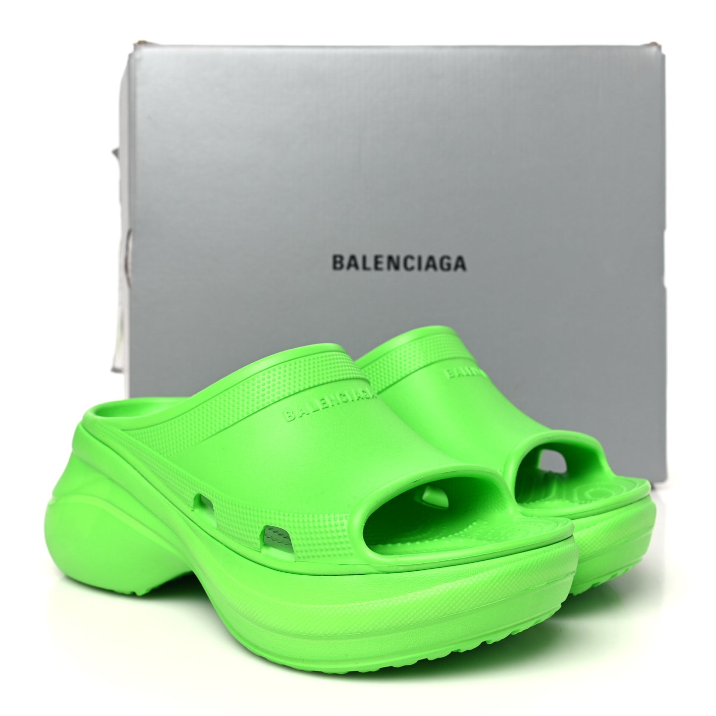 X CROCS Rubber Womens Pool Slides 41 Neon Green