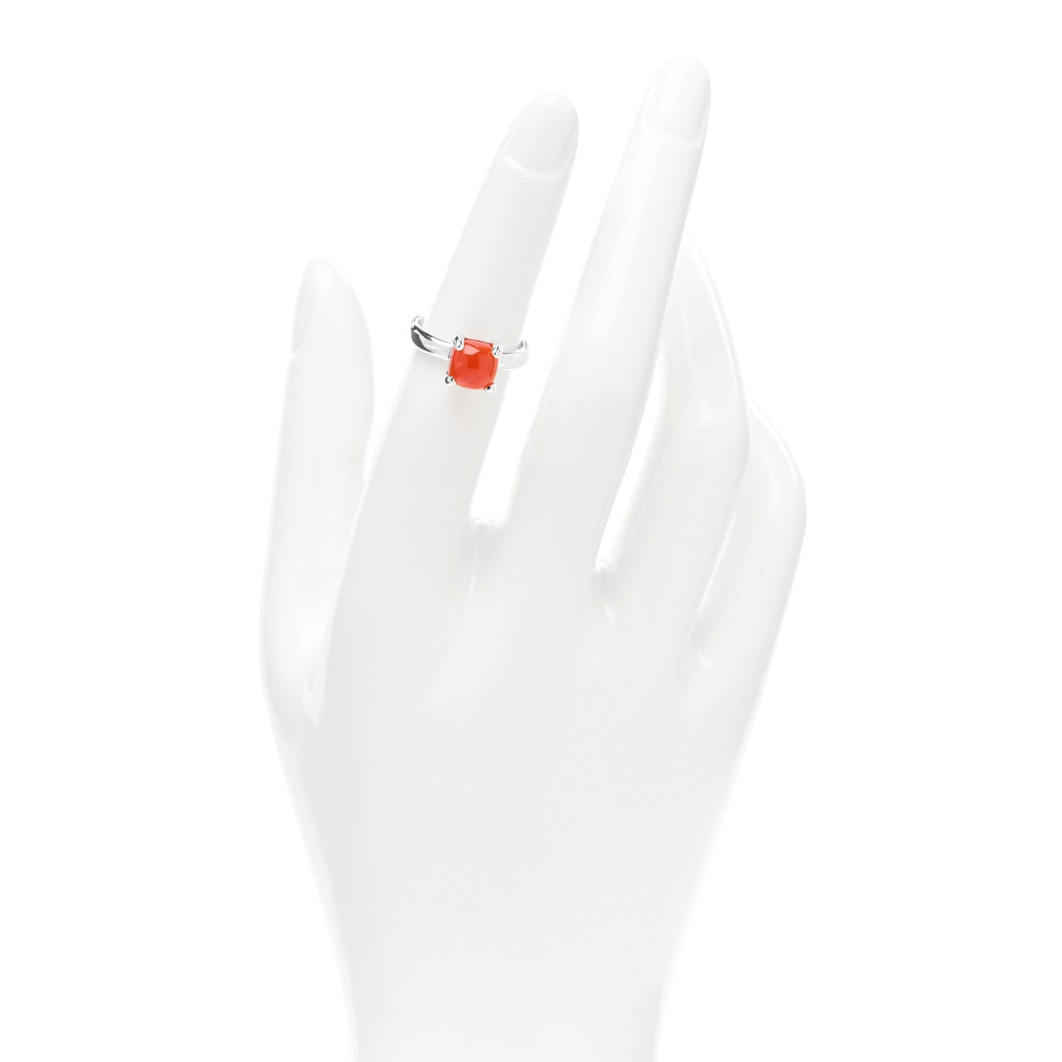 Tiffany Sterling Silver Carnelian 7mm Paloma's Sugar Stacks Ring 49 5 2 of 4