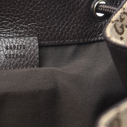 Gucci Monogram Dollar Calfskin O Drawstring Backpack Beige Ebony Testa di Moro Dark Chocolate 6 of 8