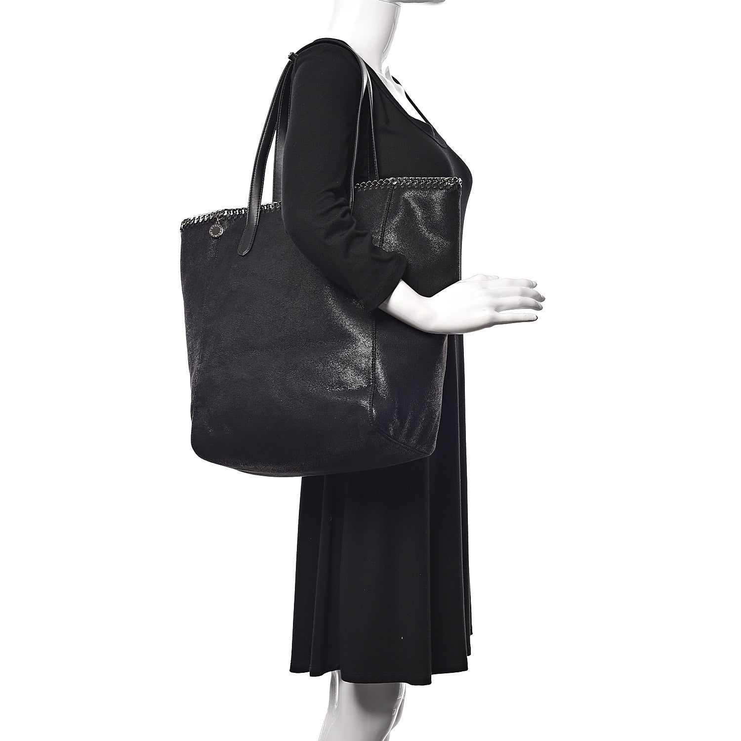 Stella McCartney Shaggy Deer Falabella Shopper Tote Black 2 of 9