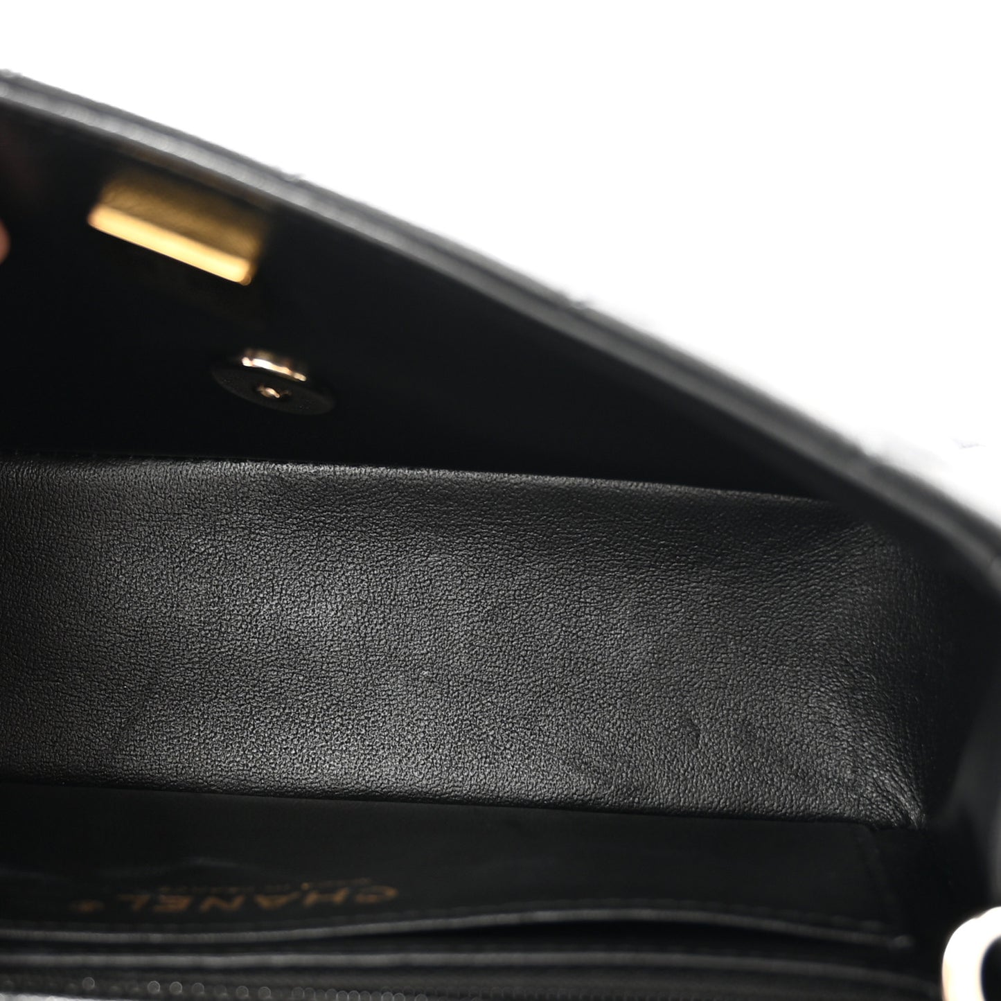 Lambskin Quilted Mini Rectangular Flap Black